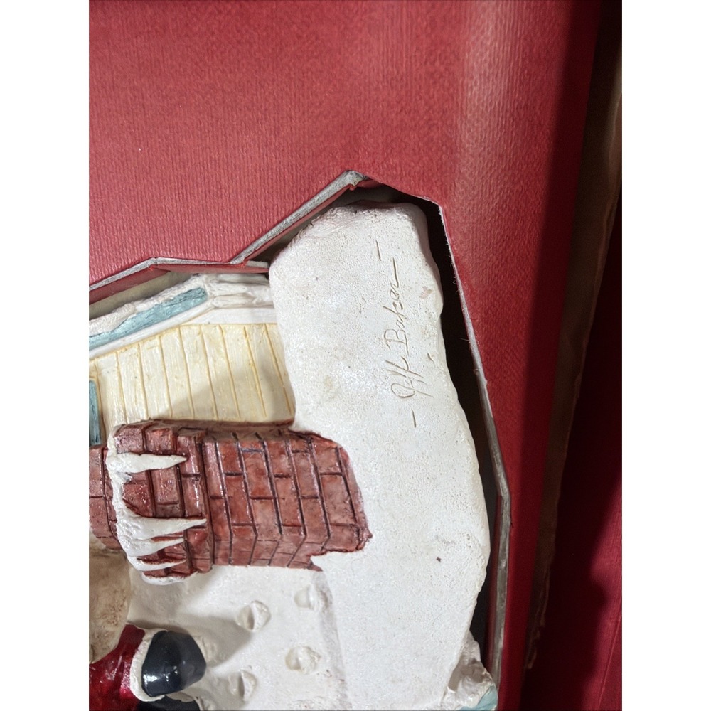 Santa Roof Top Michaels Ltd Classic Memories 3D Sculptured Plaque 1995 Vtg Read - Picture 9 of 15